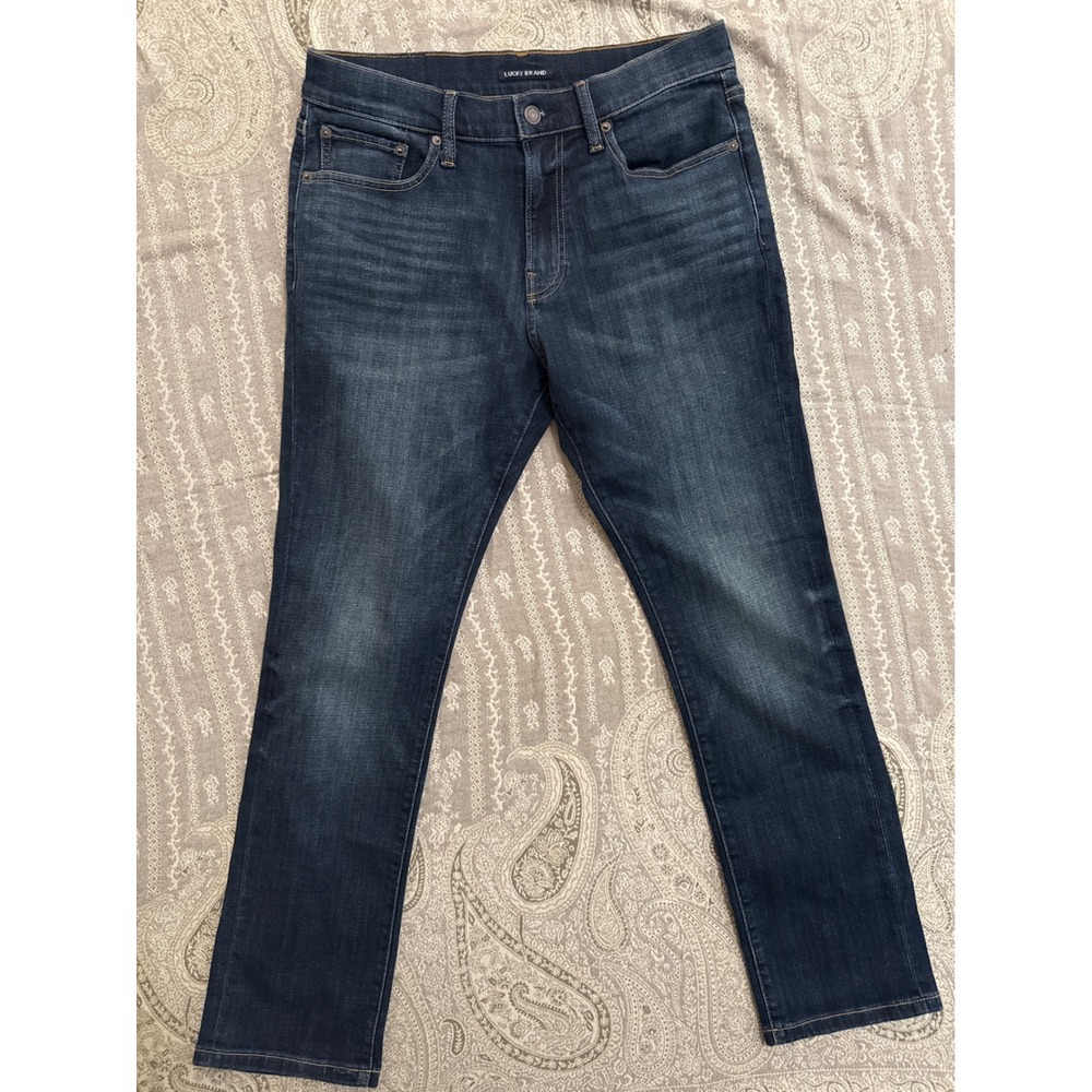 Lucky Brand 410 Athletic Straight Jeans Mens 31x30 Dark Wash Denim Blue